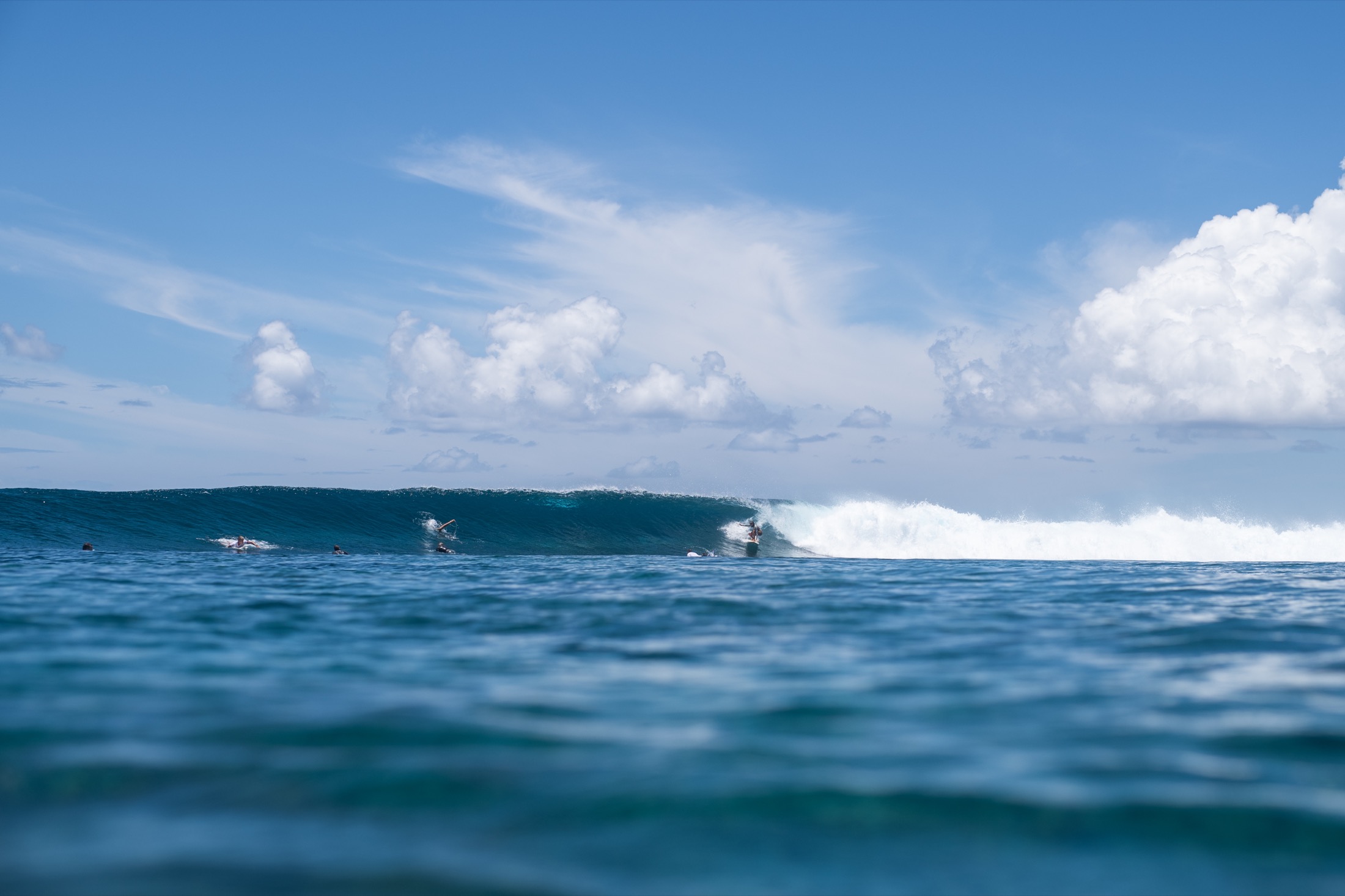 Dream Surf Fiji guests and surfboards after a session